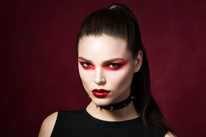 Woman with stunning vampire makeup in Las Vegas